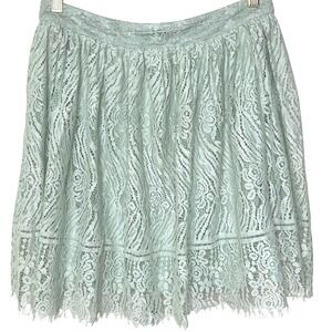 Xhilaration Womens‎ Skirt Medium sage green Lace Overlay Lined Career Party